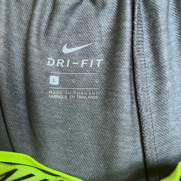 Nike Women's Athletic Shorts in Gray with Neon Green Accents - Picture 3 of 5
